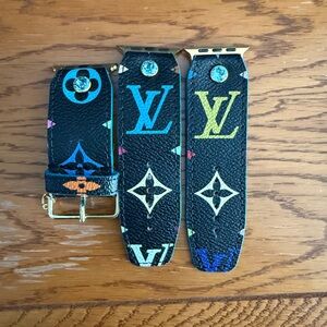 DITM Upcycled authentic LV black multicolor Apple Watch band